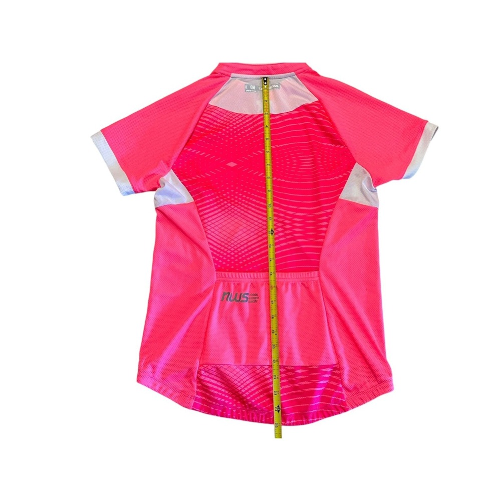 Nishiki Womens Specific PinkW/White Short Sleeve Half Zip Cycling Jersey Size MD - Picture 7 of 8